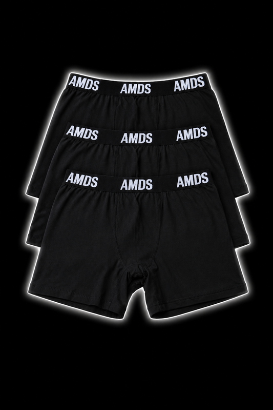 AMDS PACK OF 3 BOXERS (BLACK)
